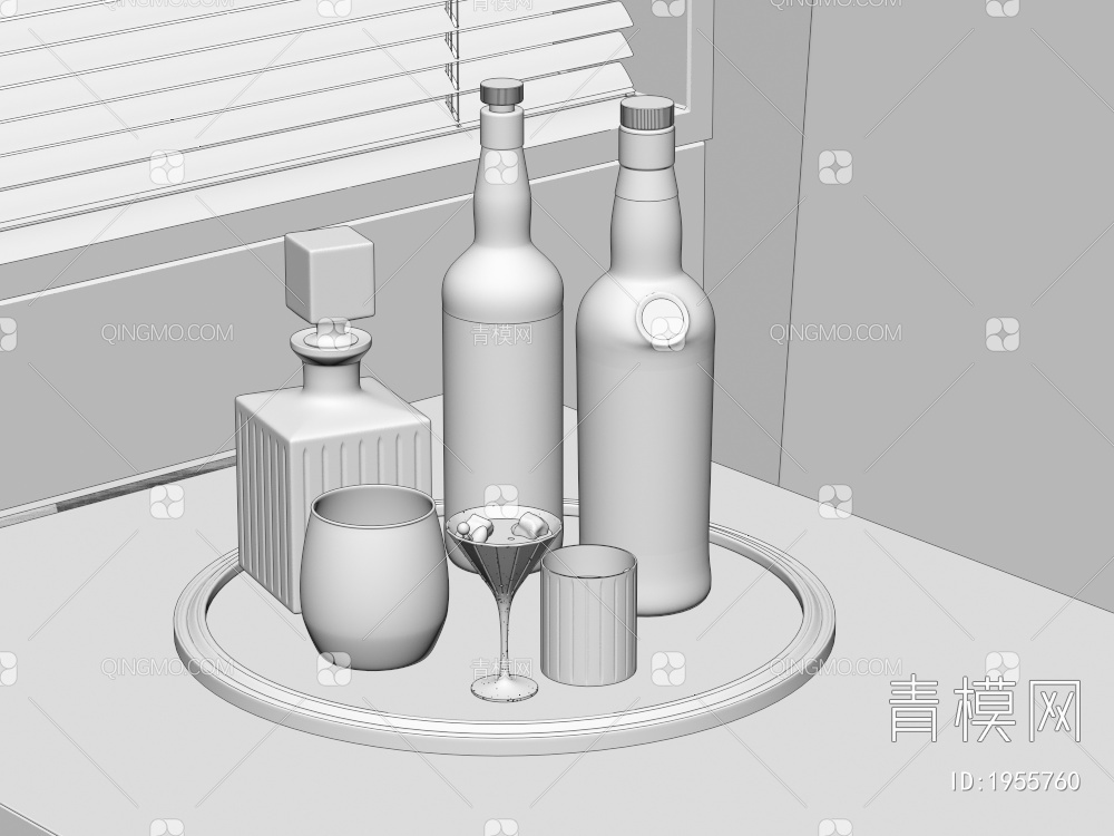 酒水，水杯食物饮料，摆件3D模型下载【ID:1955760】