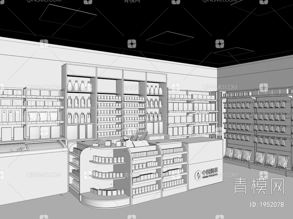 超市便利店3D模型下载【ID:1952078】