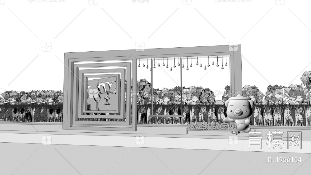 水稻框景打卡 雕塑小品 网红打卡景观 拍照美陈 秋千座椅 稻田公园3D模型下载【ID:1956104】