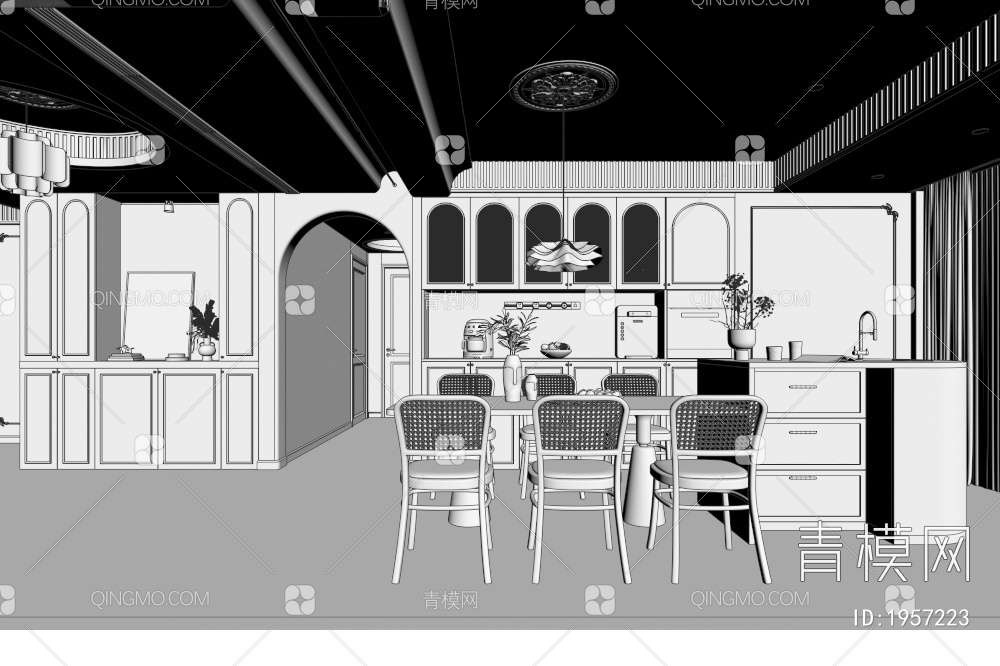 家居餐厅3D模型下载【ID:1957223】