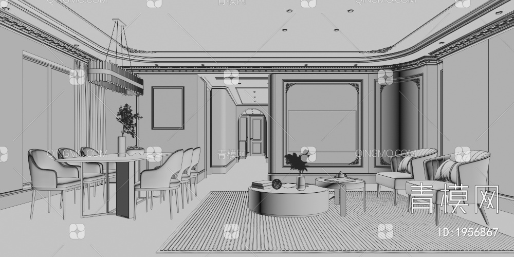 客餐厅3D模型下载【ID:1956867】