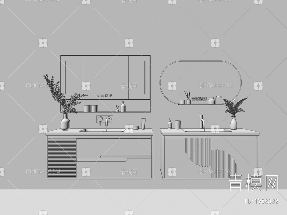 浴室柜3D模型下载【ID:1958332】
