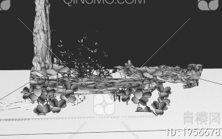 景观小品 植物水草3D模型下载【ID:1956678】