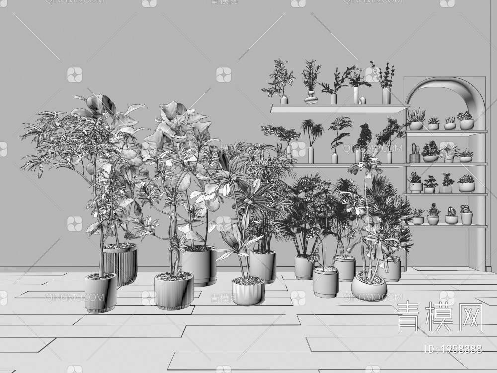 植物 盆栽3D模型下载【ID:1958388】