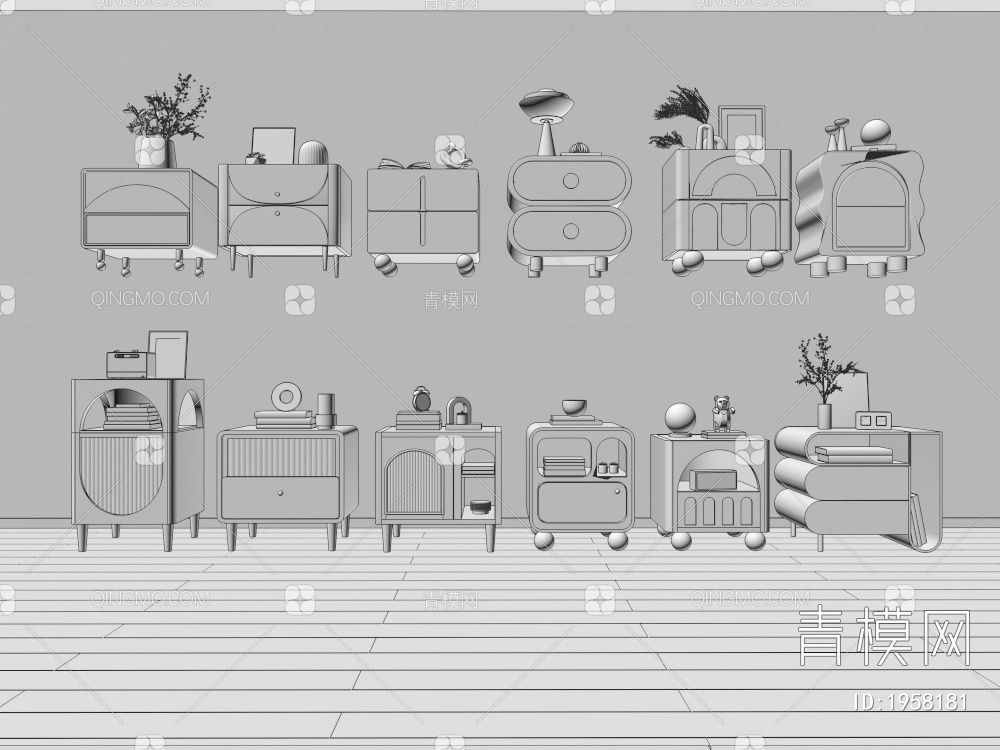 床头柜3D模型下载【ID:1958181】