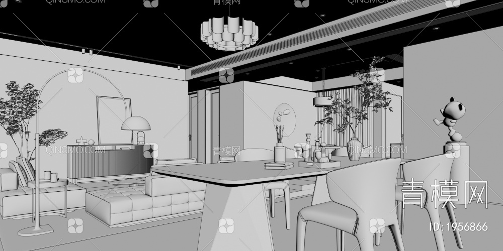 客餐厅3D模型下载【ID:1956866】