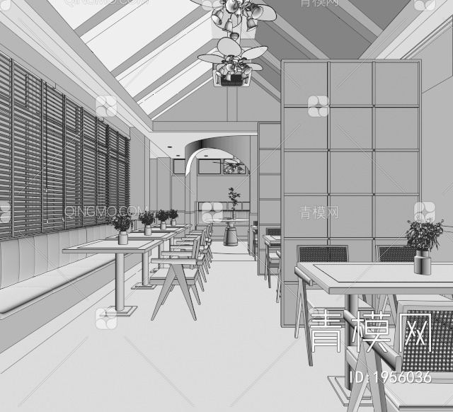 餐厅，快餐餐厅3D模型下载【ID:1956036】
