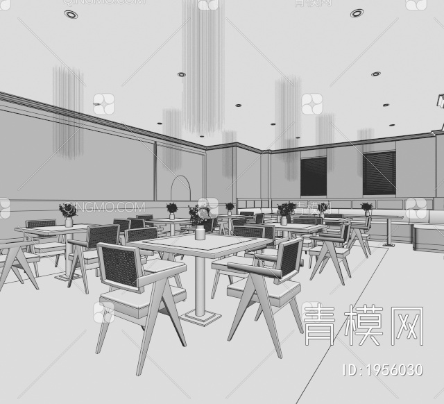 餐厅，快餐餐厅3D模型下载【ID:1956030】