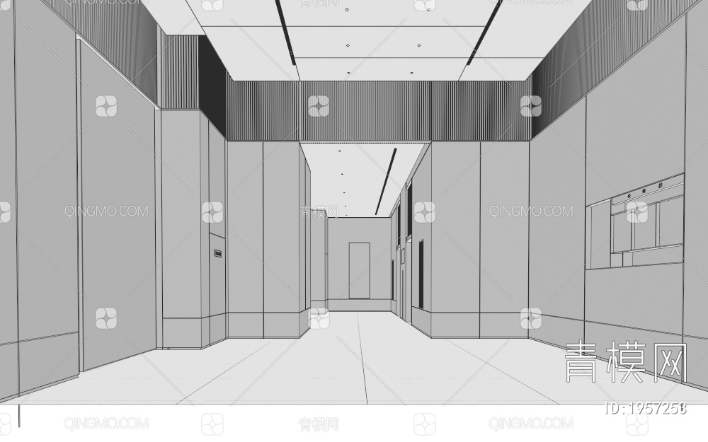 电梯厅 入户大堂3D模型下载【ID:1957253】