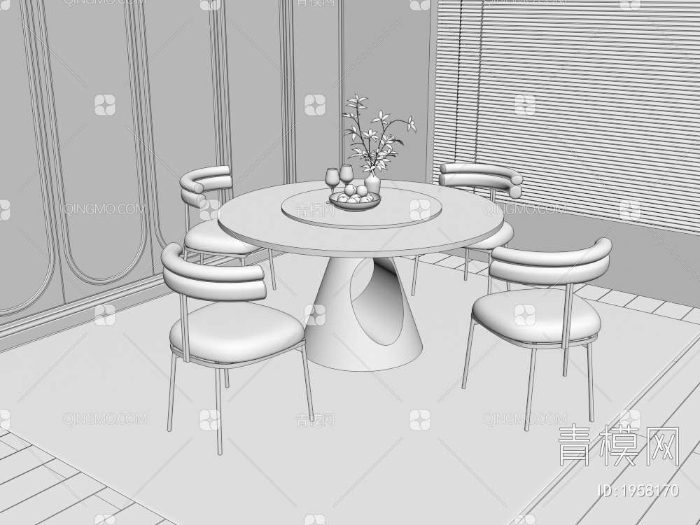 餐桌椅组合3D模型下载【ID:1958170】