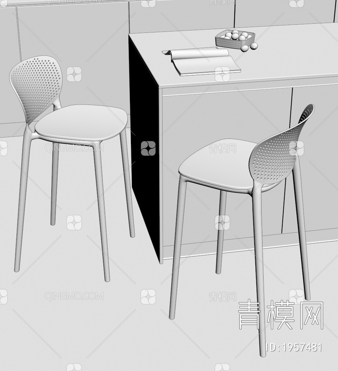 吧椅 吧台椅 吧凳3D模型下载【ID:1957481】