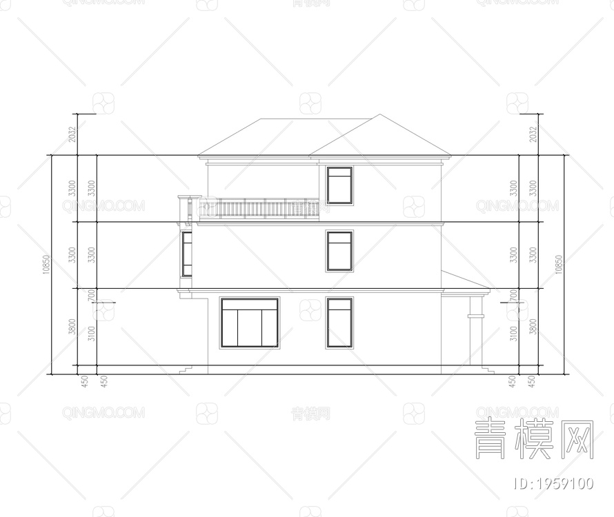 别墅CAD平立面方案图纸【ID:1959100】