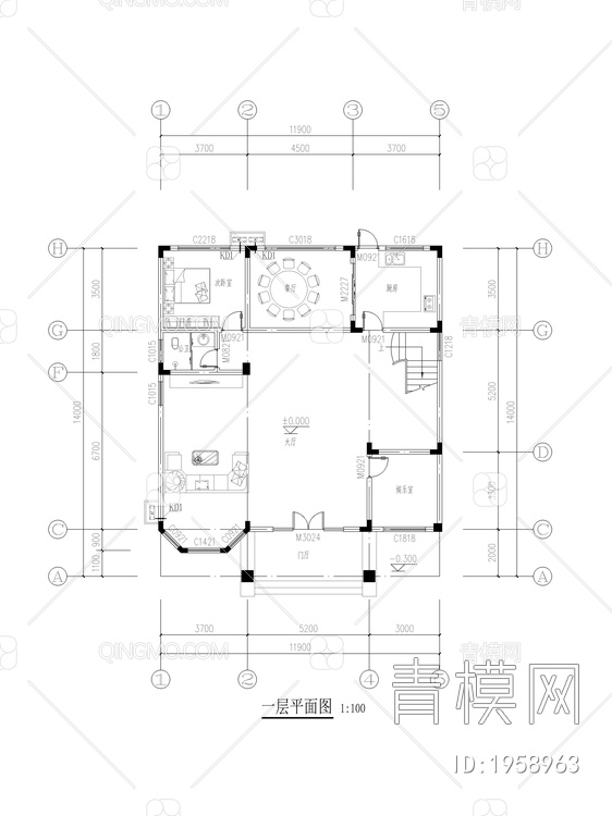 别墅平立面方案图纸【ID:1958963】