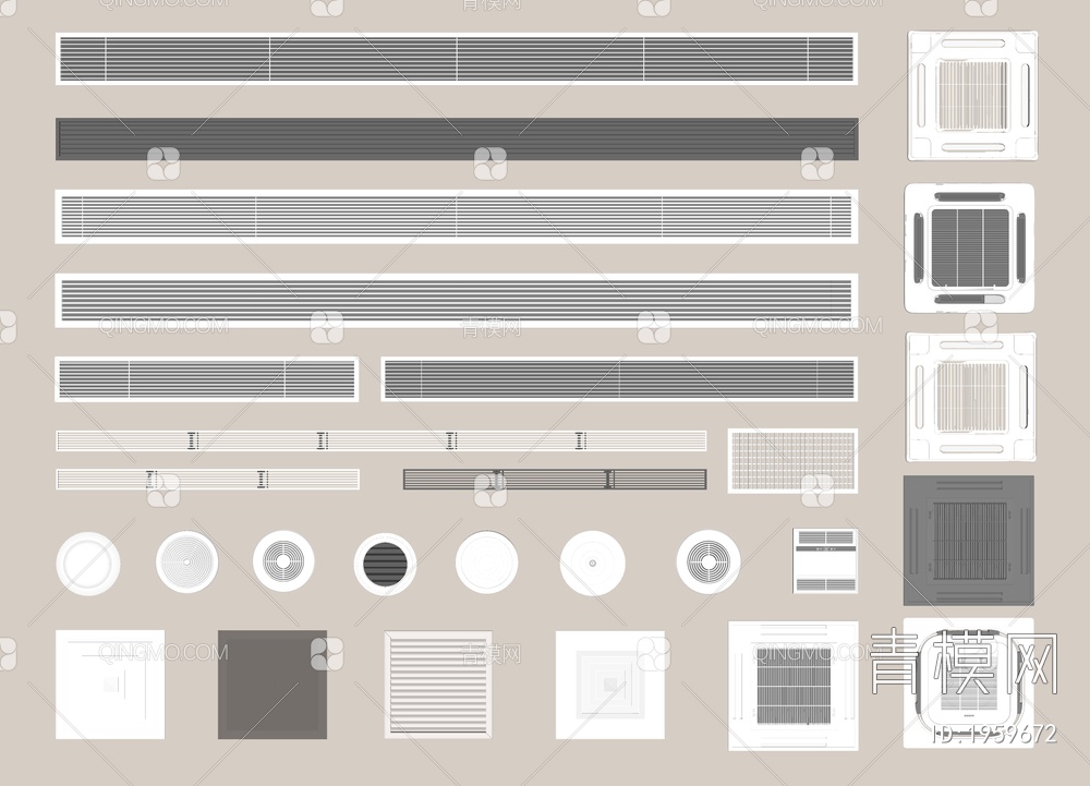 空调出风口SU模型下载【ID:1959672】