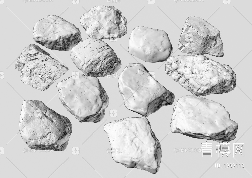 假山石_自然石头3D模型下载【ID:1959110】