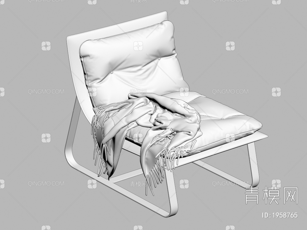 布艺休闲椅3D模型下载【ID:1958765】