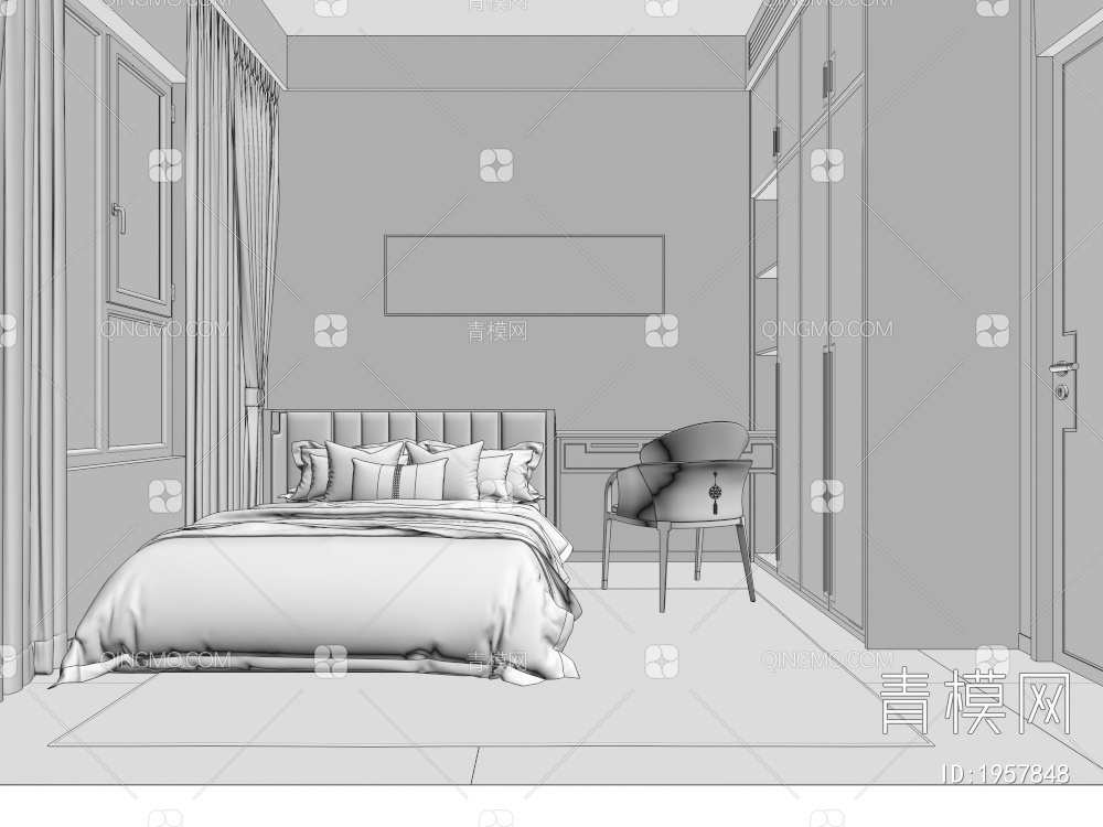 家居卧室3D模型下载【ID:1957848】