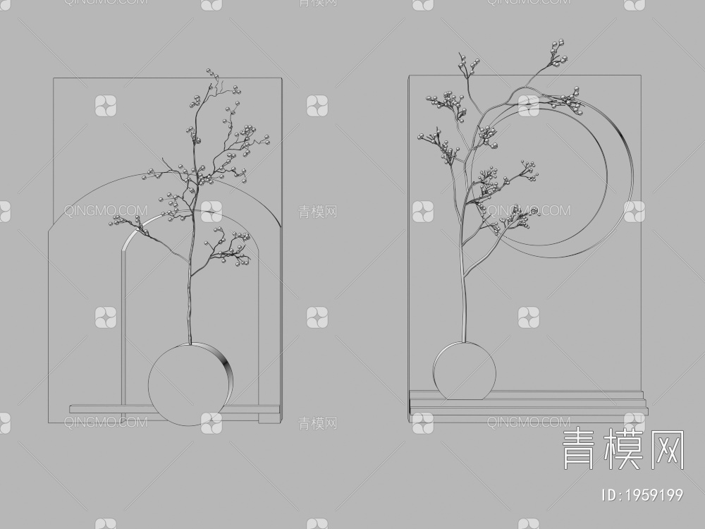 墙饰挂件3D模型下载【ID:1959199】