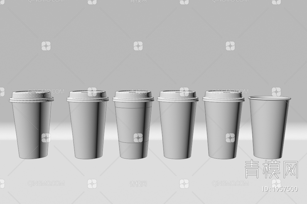 咖啡 奶茶纸杯组合3D模型下载【ID:1957500】