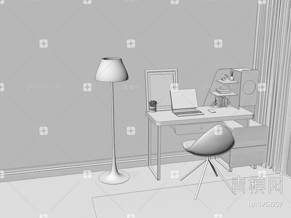 书桌椅3D模型下载【ID:1958257】