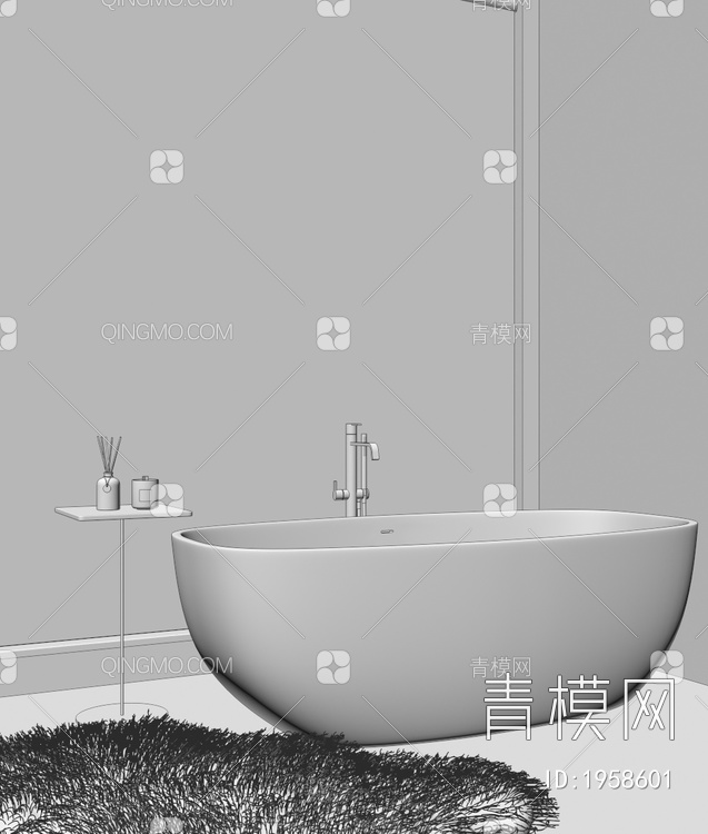 卫生间浴缸3D模型下载【ID:1958601】