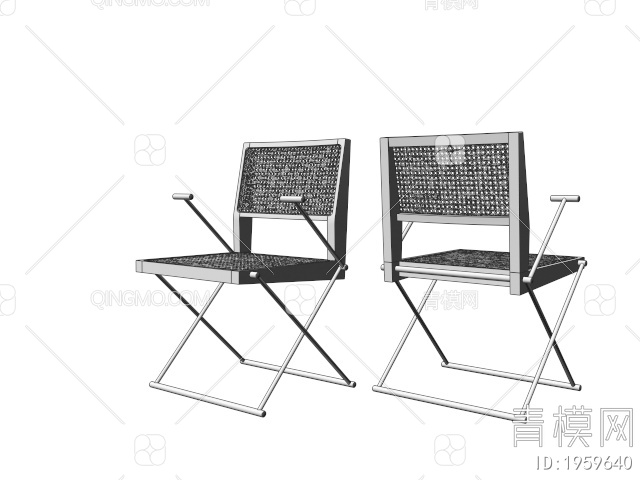 藤编餐椅 休闲椅 单椅3D模型下载【ID:1959640】