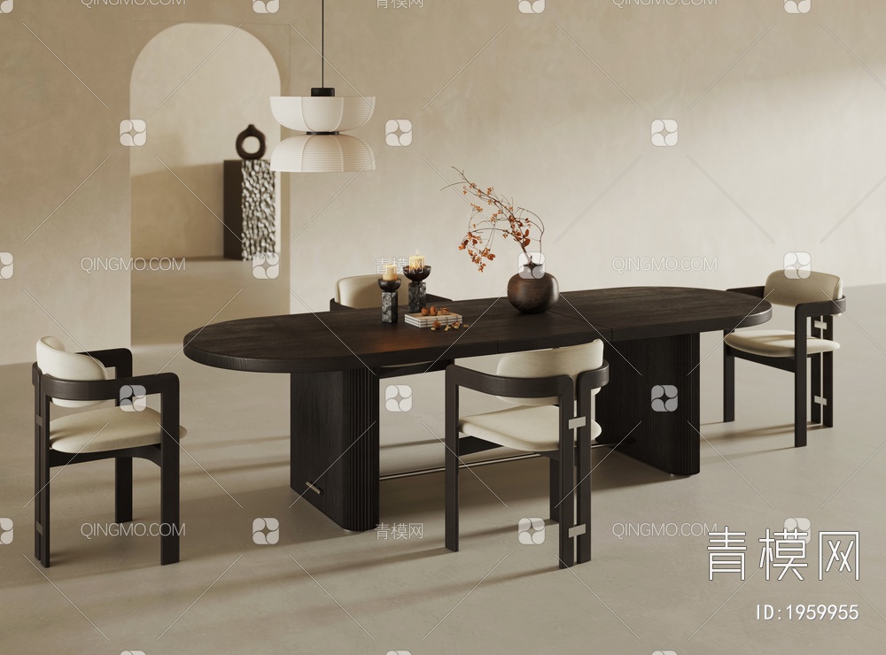 餐桌椅组合3D模型下载【ID:1959955】