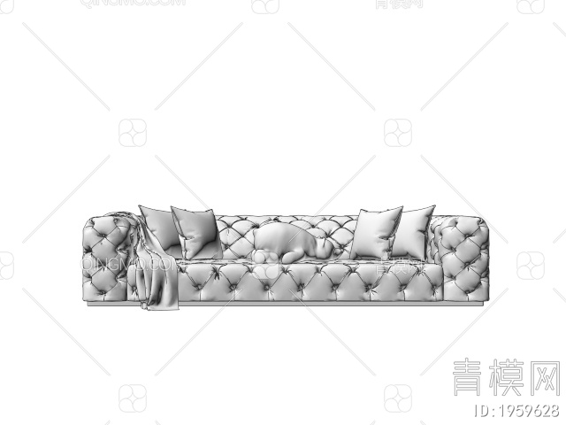 Minotti多人沙发 三人沙发 抱枕3D模型下载【ID:1959628】