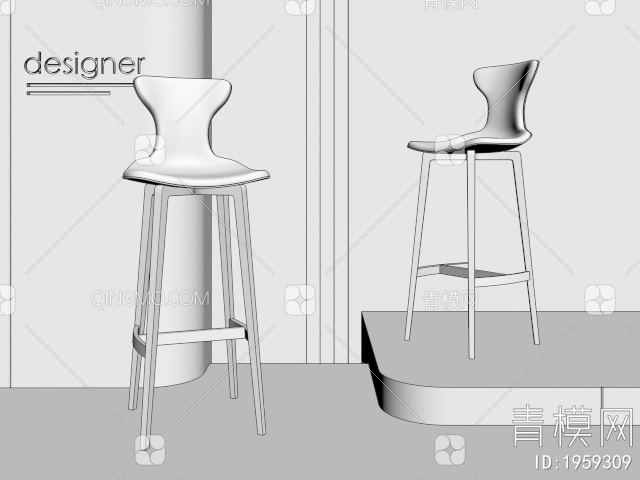 吧椅3D模型下载【ID:1959309】