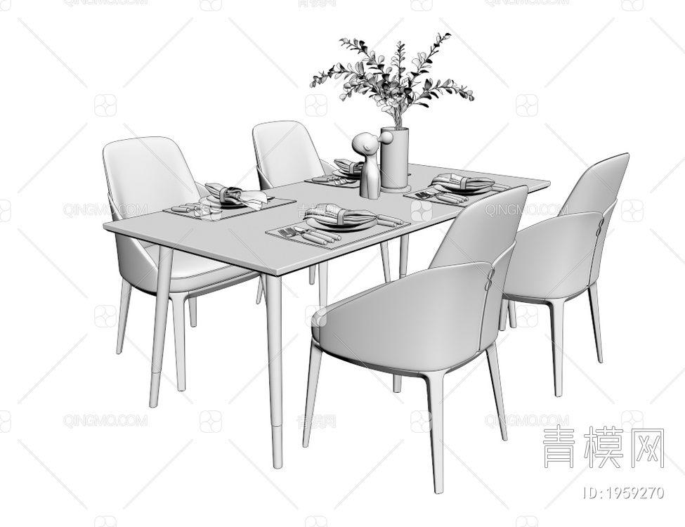 餐桌椅3D模型下载【ID:1959270】