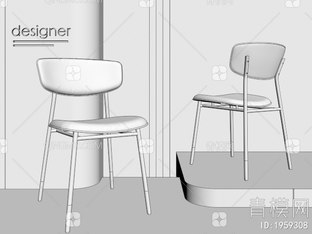 餐椅3D模型下载【ID:1959308】