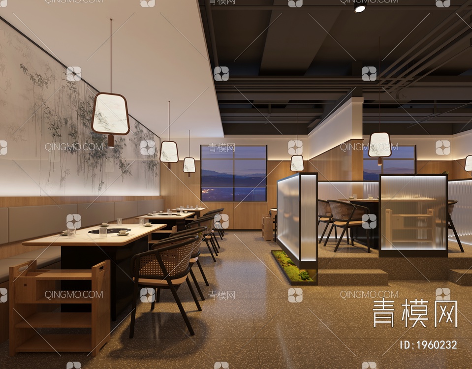 火锅餐厅 餐厅 重庆火锅餐厅 餐厅3D模型下载【ID:1960232】