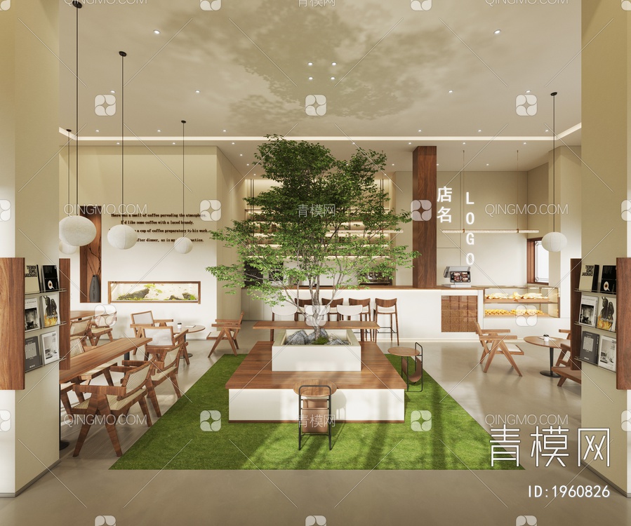 咖啡店3D模型下载【ID:1960826】