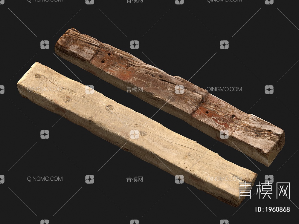 木头 铁路枕木 木梁 木材 柱子3D模型下载【ID:1960868】