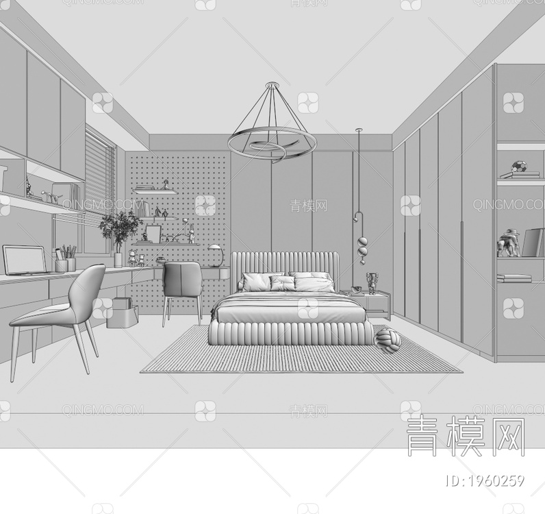卧室3D模型下载【ID:1960259】