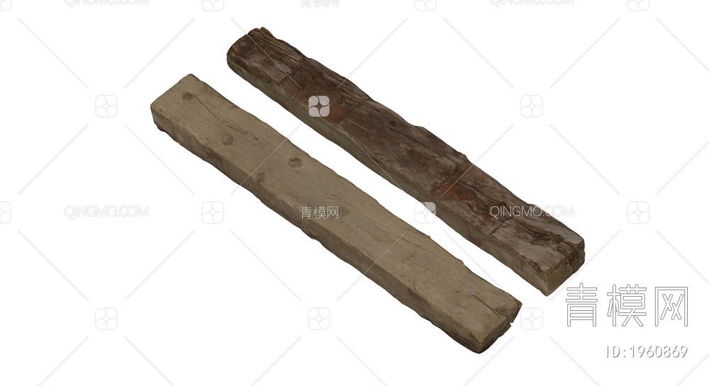 木头 铁路枕木 木梁 木材 柱子SU模型下载【ID:1960869】