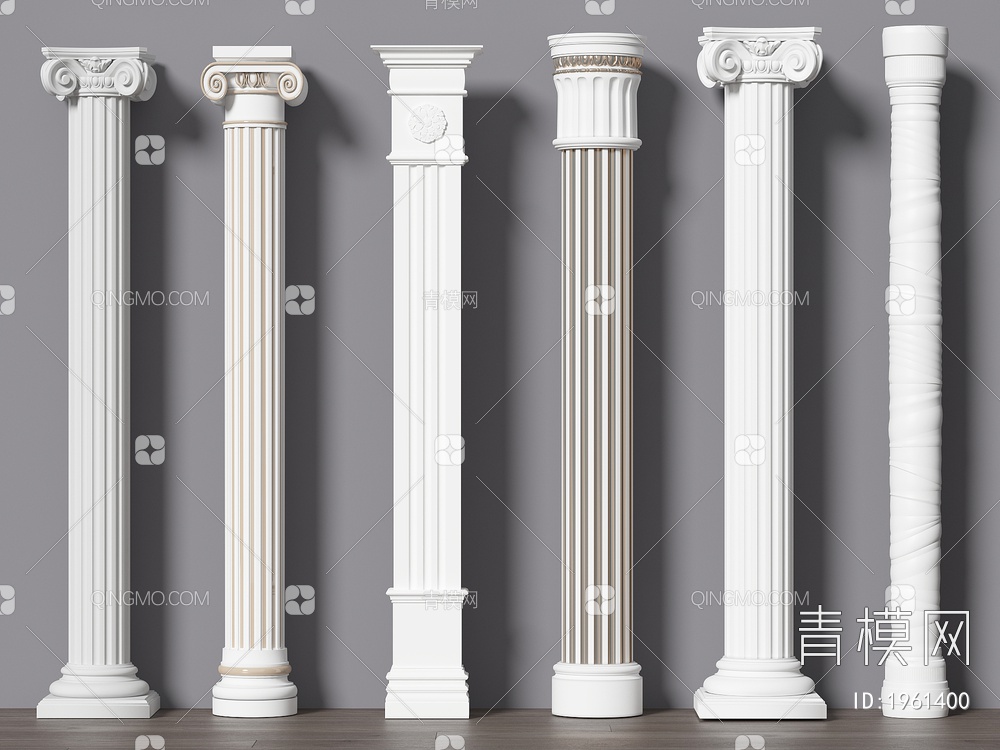 柱子 罗马柱 石膏柱子 装饰柱3D模型下载【ID:1961400】
