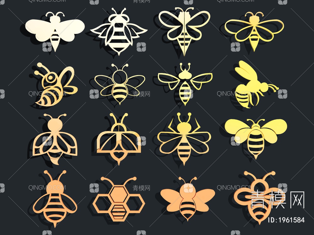 蜜蜂3D模型下载【ID:1961584】