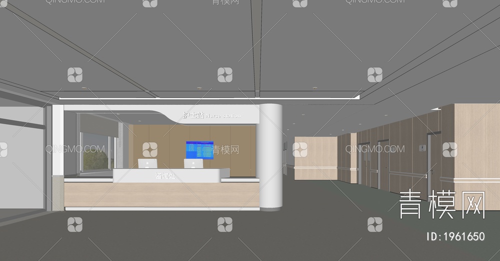 医院大厅SU模型下载【ID:1961650】