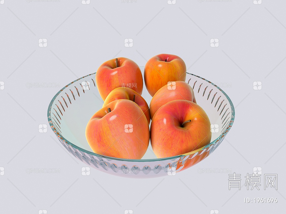 苹果玻璃果盘3D模型下载【ID:1961696】