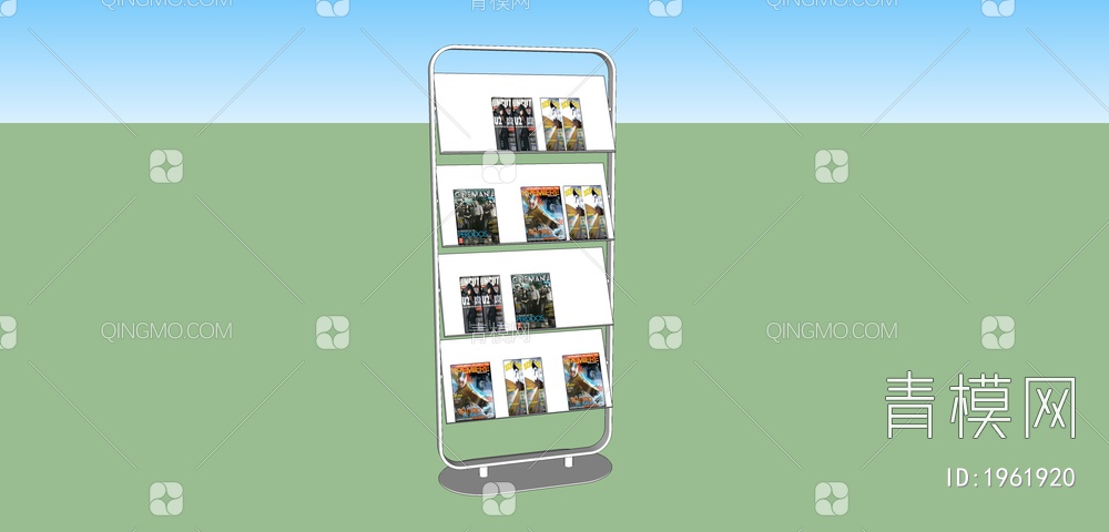 书籍 商场书籍展示架SU模型下载【ID:1961920】