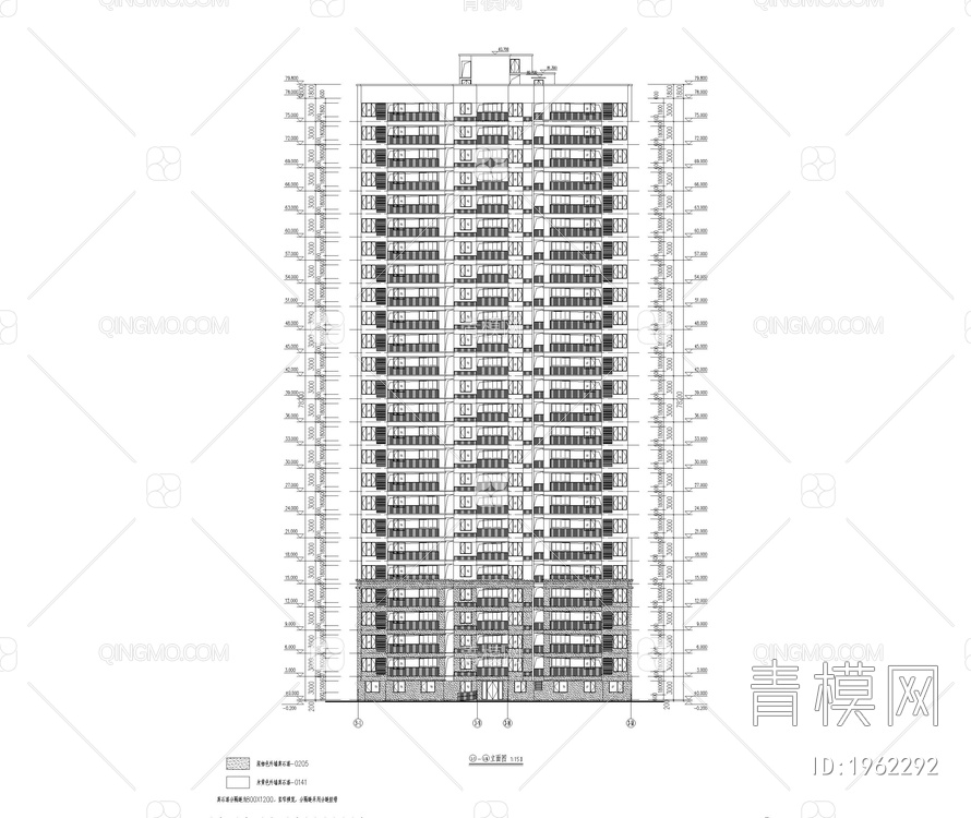 高层住宅建筑CAD图纸【ID:1962292】