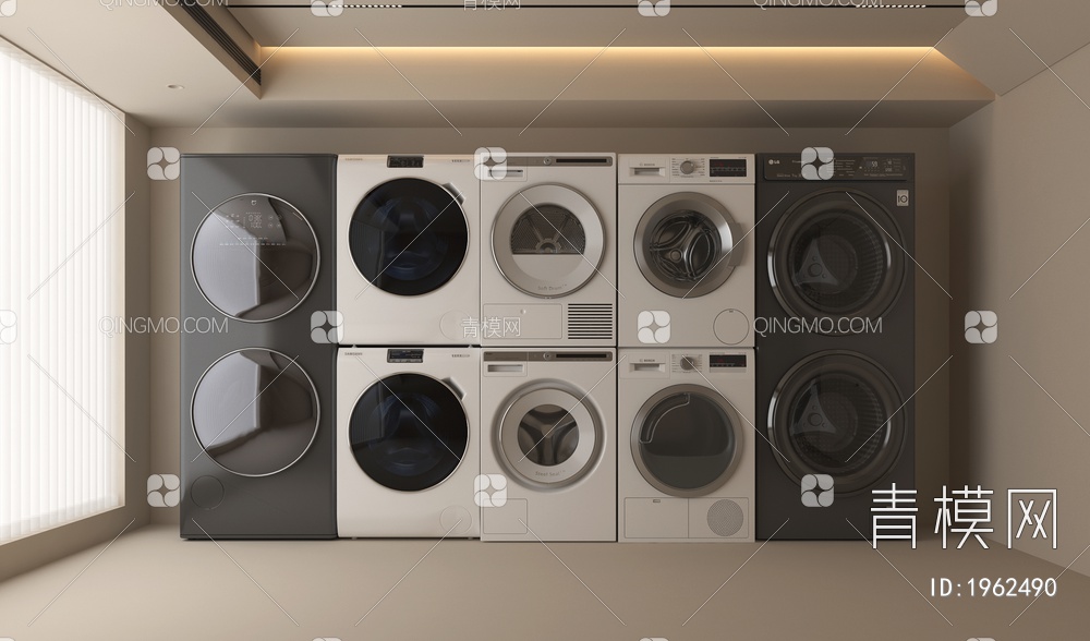 洗衣机 洗烘一体机3D模型下载【ID:1962490】