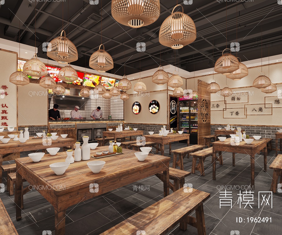 火锅店3D模型下载【ID:1962491】