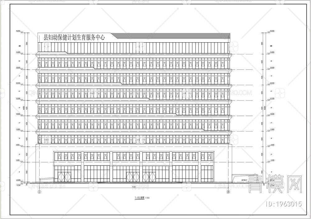 8F9500平医院卫生服务中心带天正建筑 施工图【ID:1963015】