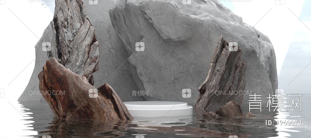 户外景观 石头水景3D模型下载【ID:1963074】