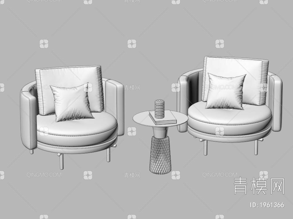 沙发茶几组合 单人沙发3D模型下载【ID:1961366】