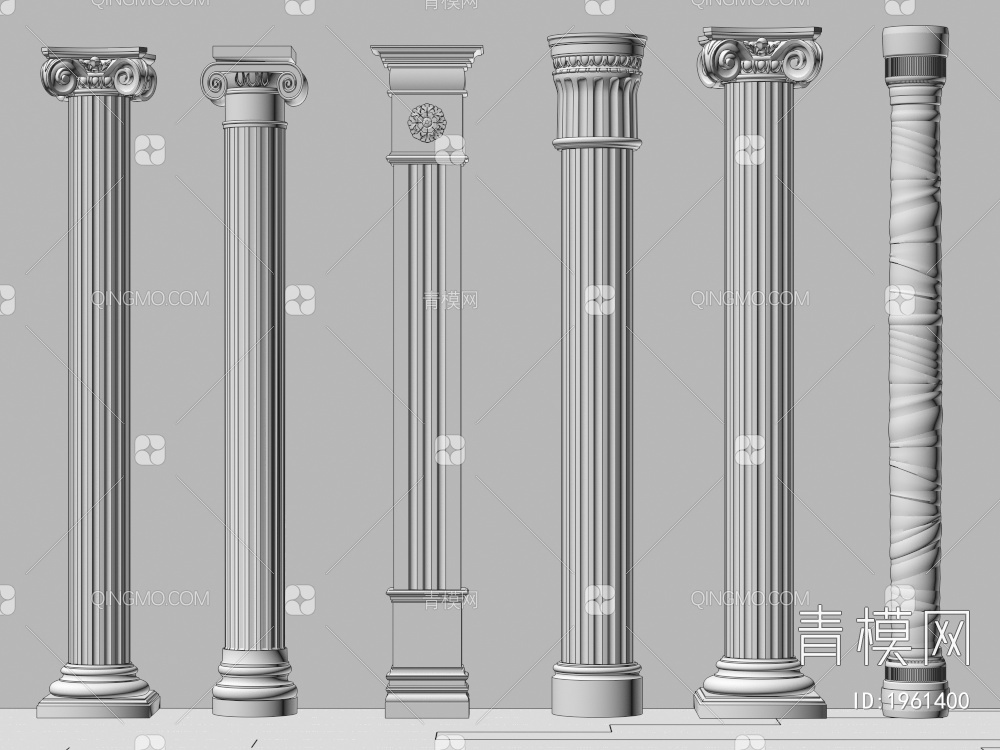柱子 罗马柱 石膏柱子 装饰柱3D模型下载【ID:1961400】