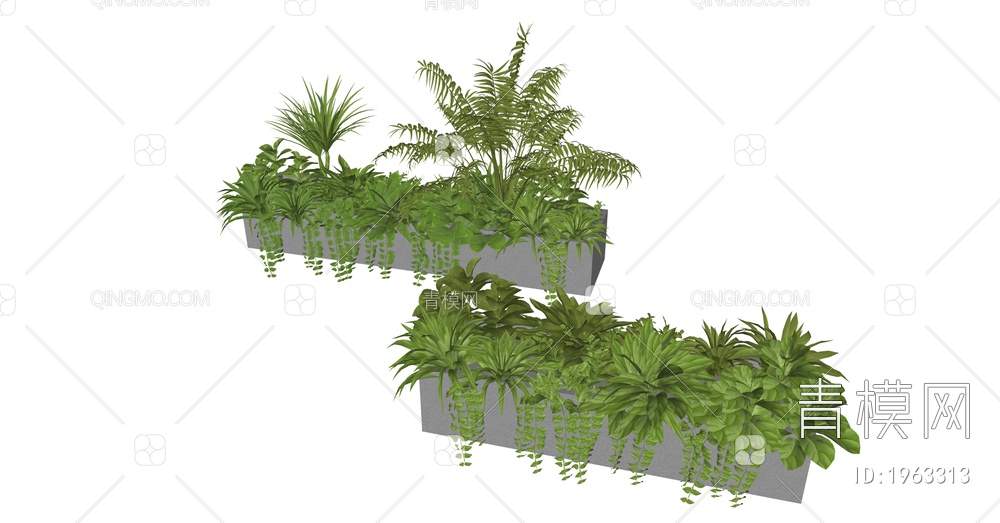 绿植堆 花箱 植物组合SU模型下载【ID:1963313】
