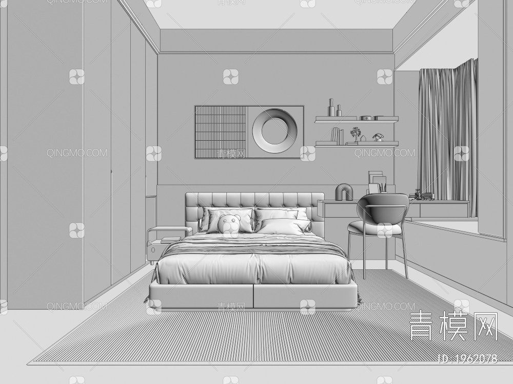 家居卧室3D模型下载【ID:1962078】
